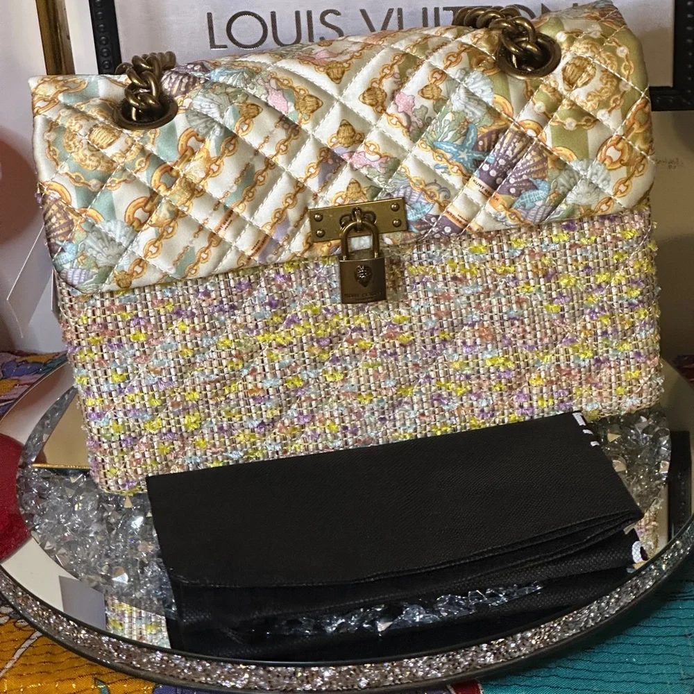 NWT Kurt Geiger The Braxton Mixed Media Shoulder Bag. Retail $245.00